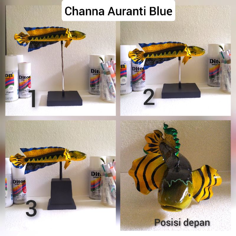 Ikan channa Auranti miniatur pajangan