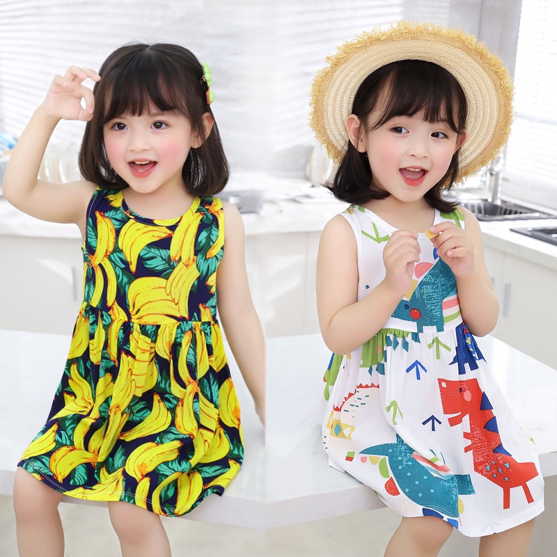 Dress tanpa lengan/ baju dress anak /pakaian bayi anak perempuan banyak motif kualitas premium part2