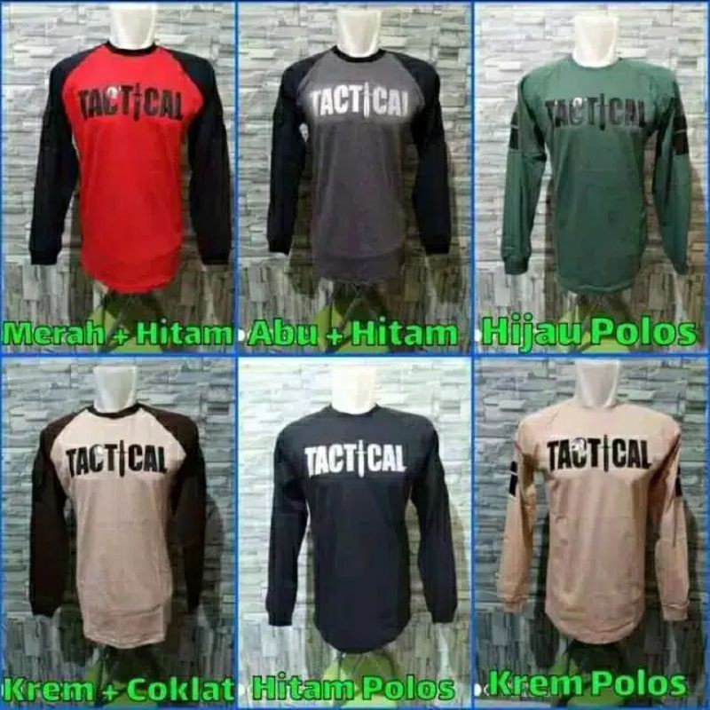 KAOS BAJU TACTICAL LENGAN PANJANG SABLON TIMBUL