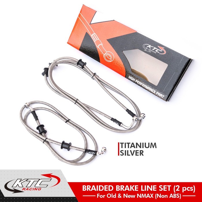 Selang Rem KTC SET Depan Belakang Nmax Non Abs titanium silver