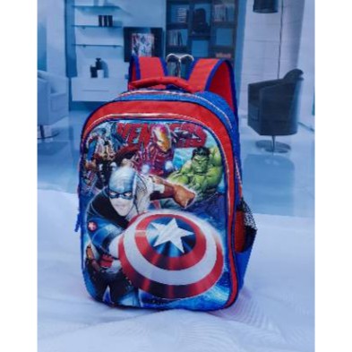 TAS ANAK BERKUALITAS Tas Anak Sekolah Baru - Ransel SD 2 KANTUNG Avengers 6D Timbul IMPORT