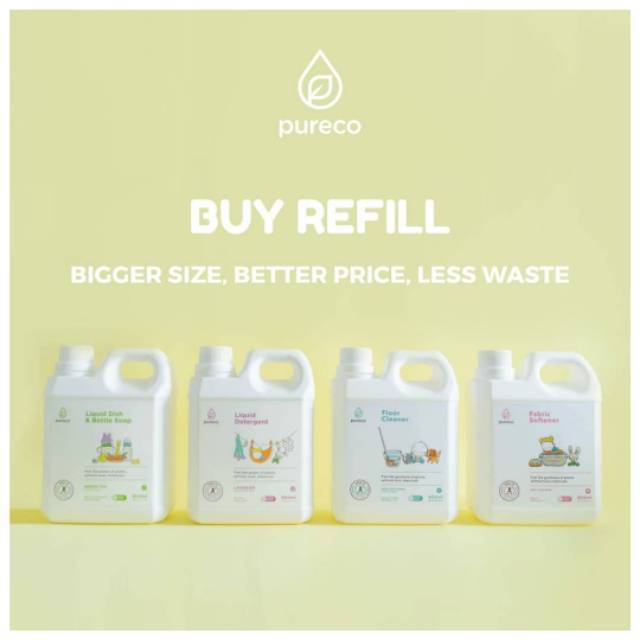 Pureco 900ml Floor Cleaner / Liquid Detergent / Liquid Dish Bottle / Softener / Hand Surface / Multi Surface / Liquid Handsoap / Foaming Handsoap / Fruit Veggie Salad Wash / Sanitizing Water Refill