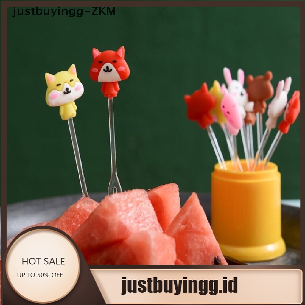 [justbuyingg] 8pcs Lunch Cartoon Kid Fruit Fork Princess Snack Cake Dessert Toothpick Bento [zkm]