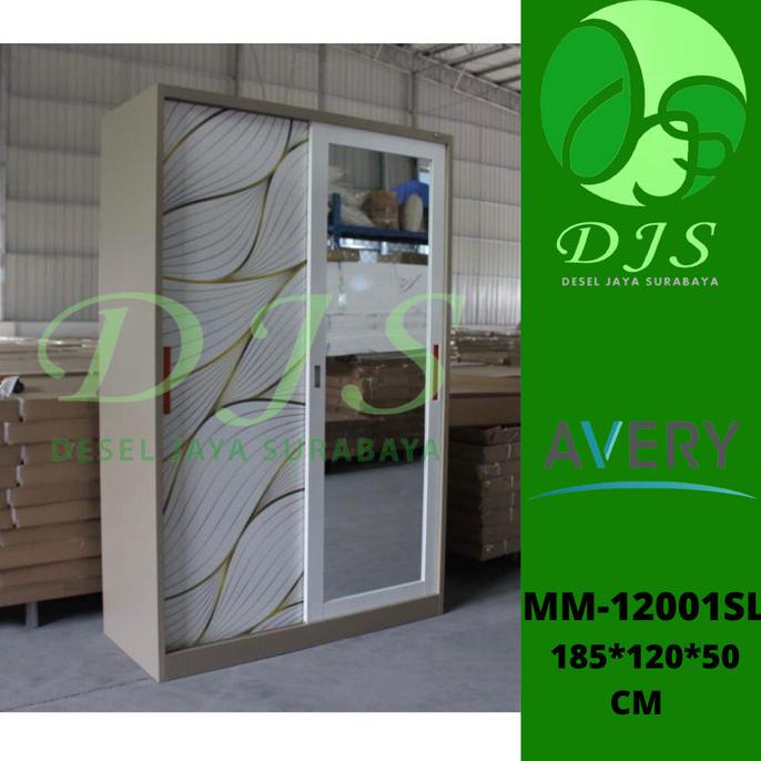 :::::::] Lemari Baju Besi Sliding MM12001 Lemari Pakaian Besi Sliding Lebar 120