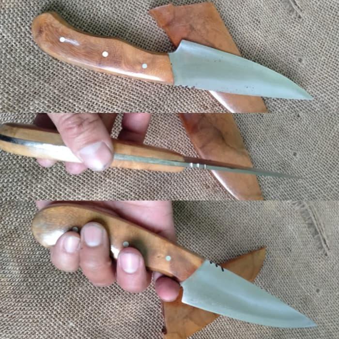 Pisau Dapur Baja Skinner Survival Mancing Baja Per Kayu Trambesi ASLI CIBATU KAB.SUKABUMI