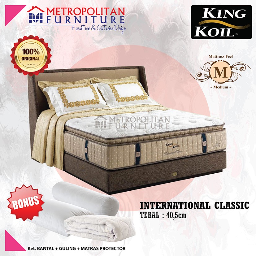 Springbed KING KOIL International Classic FULL SET Spring Bed Kasur Matras