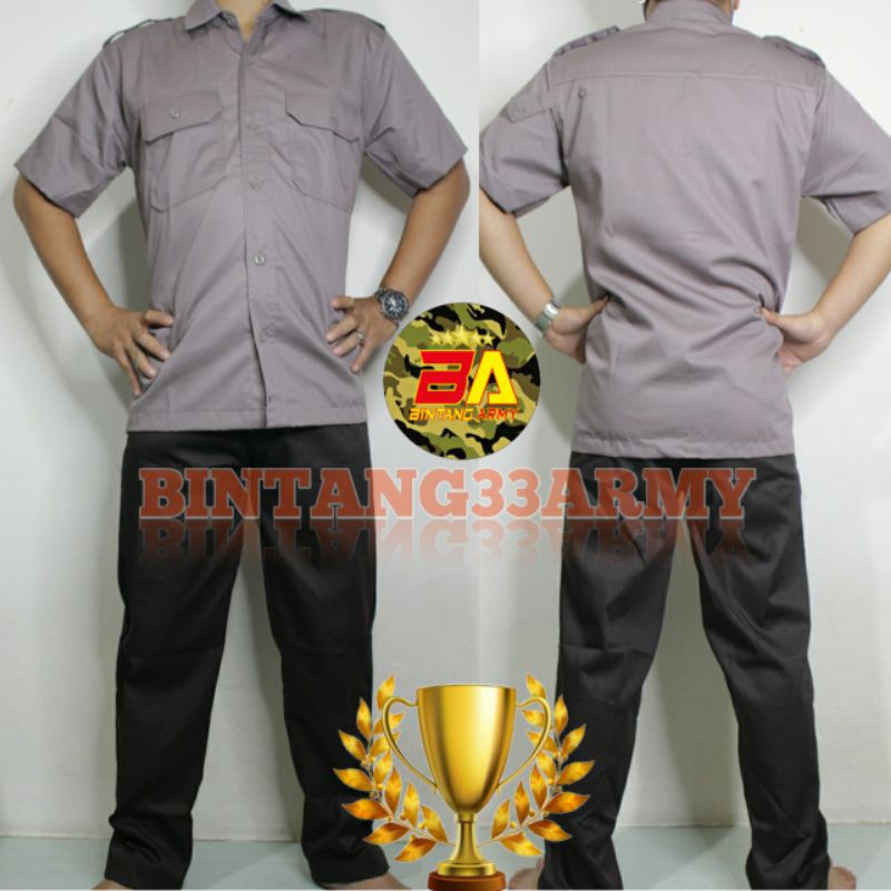 Seragam PDH Security Satpam Coklat Baru + atribut