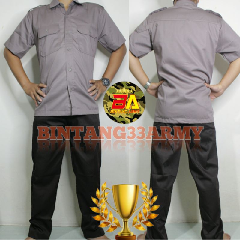 Seragam PDH Security Satpam Coklat Baru + atribut