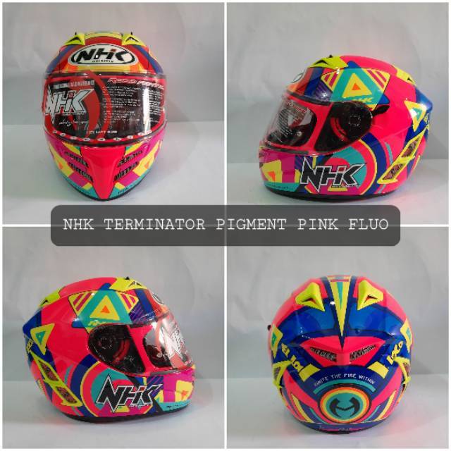 HELM NHK TERMINATOR PIGMEN WARNA PINK FLUO