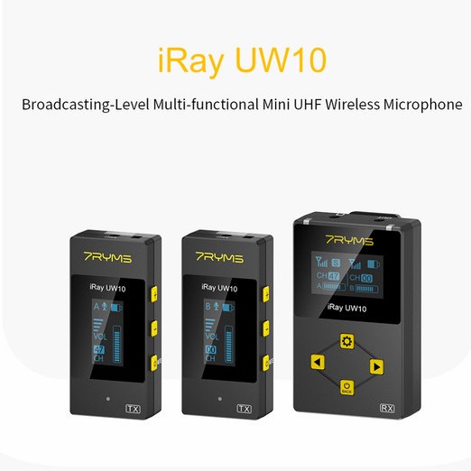 7Ryms iRay UW10 Broadcasting-Level Mini UHF Wireless Microphone