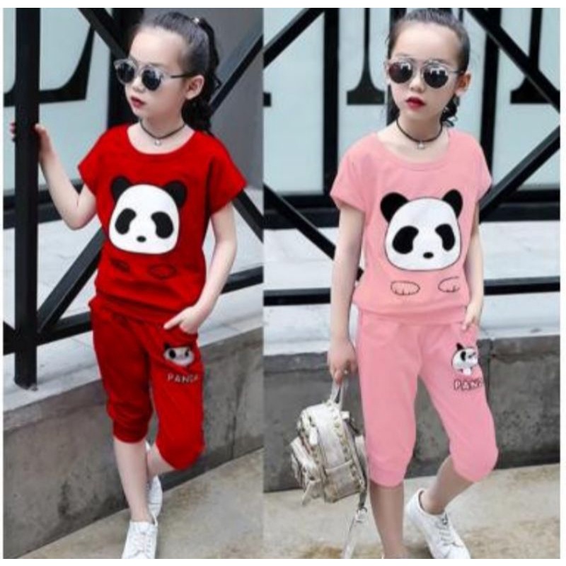 baju anak kecil panda setelan kaos cewek cowok perempuan laki laki pakaian wanita lucu unik baru
