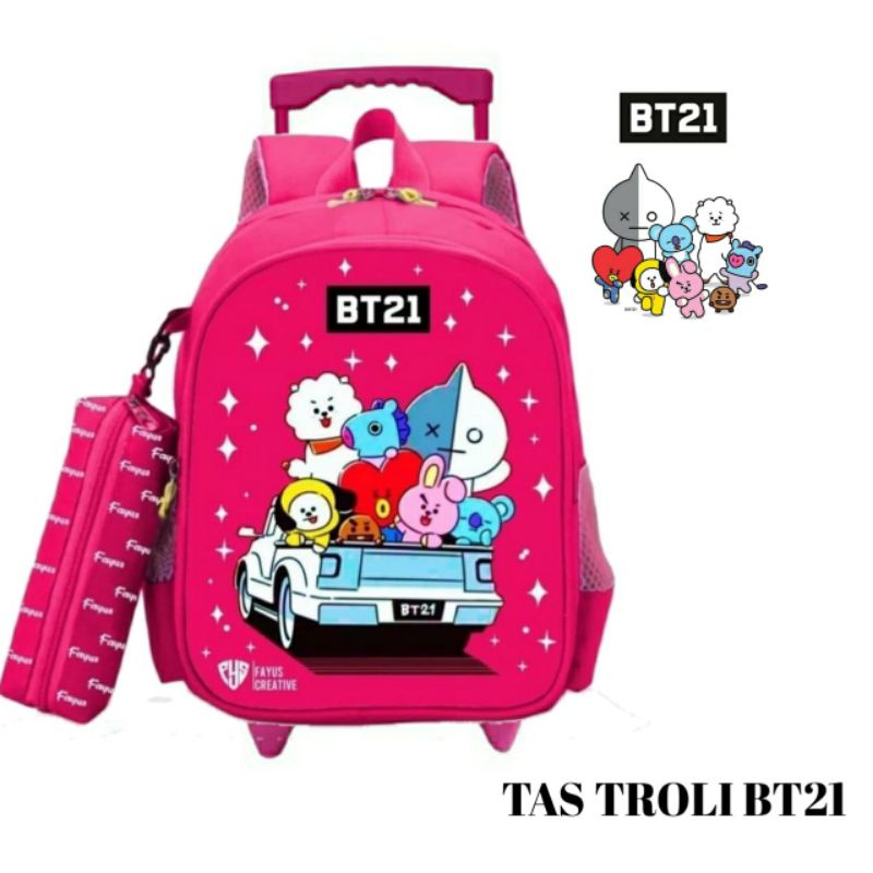 PREMIUM Tas anak sekolahTas KARAKTER Koper Ransel Anak Sekolah SD Trolley Dorong Troli / Tas troli anak laki laki / tas troli anak perempuan / tas troli