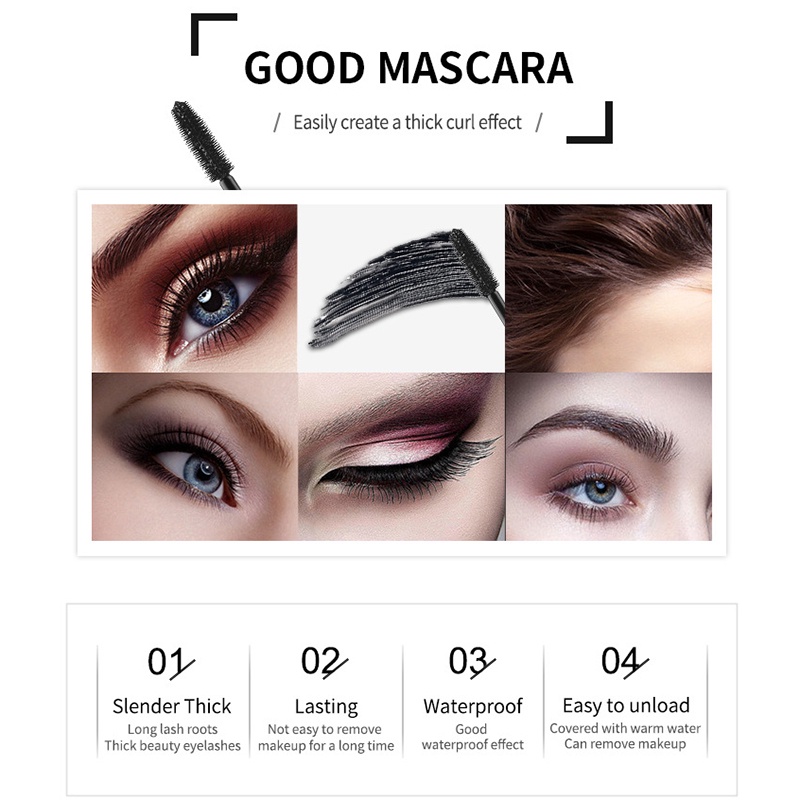 Cosmetics Black Mascara Lengthens Eyelashes Extra Volume Waterproof Natural Lashes Female Professional Makeup Full Size