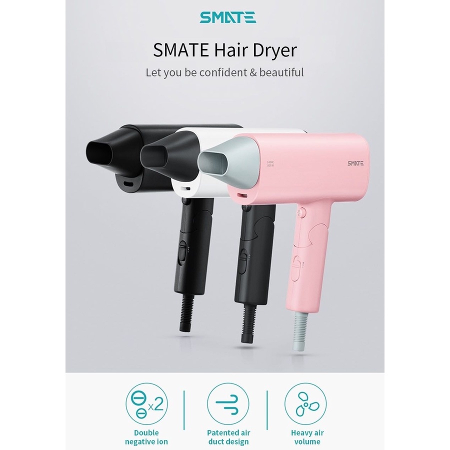 SMATE 1600W Hair Dryer SH-A16 - Pengering Rambut dengan Ion Negatif