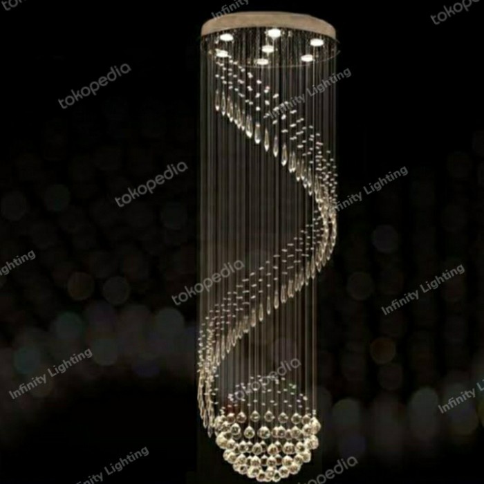 LAMPU PLAFON HIAS KRISTAL GANTUNG MINIMALIS BOLA