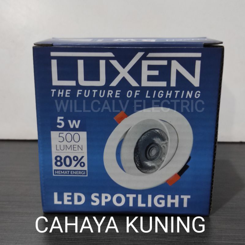 LAMPU SPOTLIGHT LUXEN 5W 5 WATT CAHAYA KUNING / LAMPU DOWNLIGHT SPOTLIGHT PLAFON LUXEN 5W 5 WATT CAHAYA KUNING