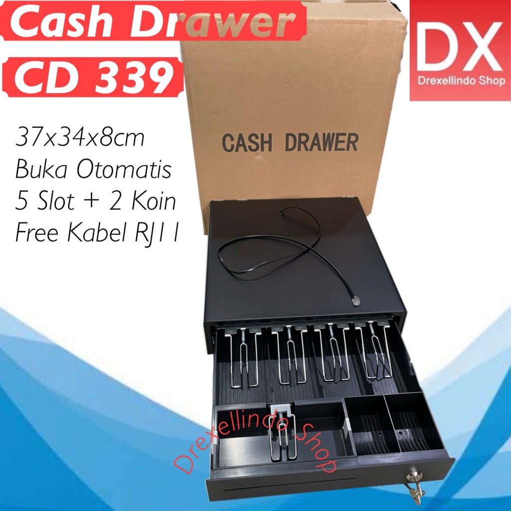 CASH DRAWER LACI KASIR IWARE CD-339 RJ11 CD339 UKURAN 37x34x8 cm