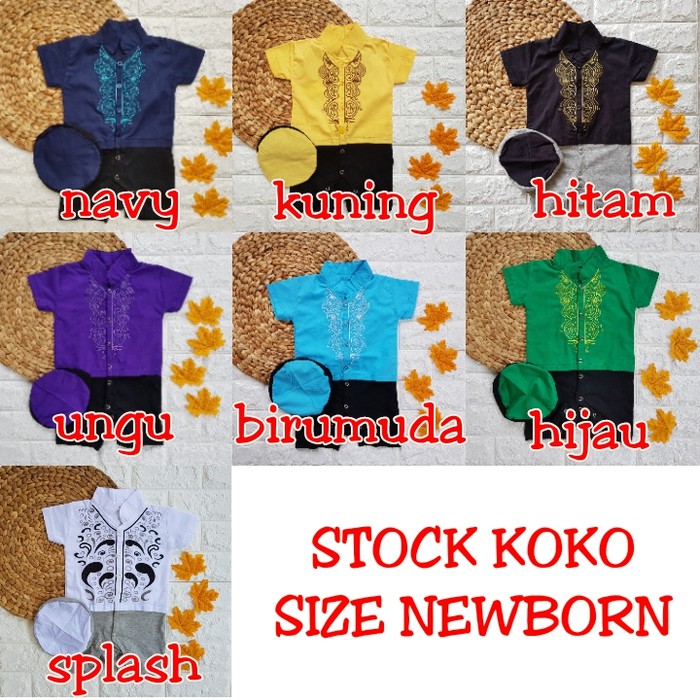 CUCI GUDANG   Baju Aqiqah NEWBORN Romper Koko Bayi Pakaian Muslim Anak Laki-laki   TERLARIS