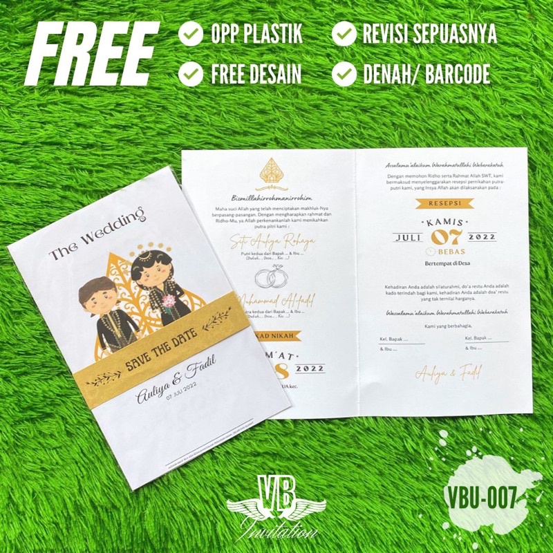 UNDANGAN PERNIKAHAN TERMURAH SEPONOROGO DESAIN UNIK TERBARU ADAT JAWA KEKINIAN PACKING PLASTIK UK 13X20