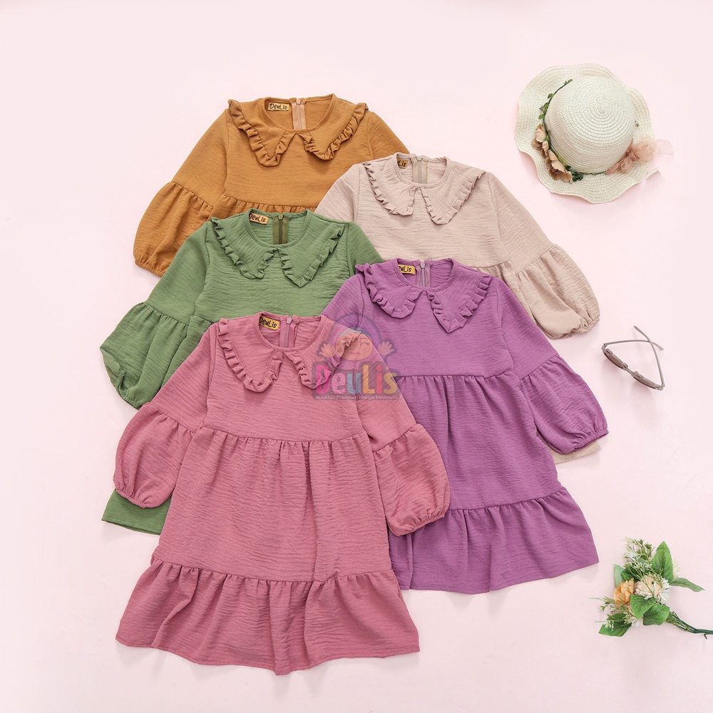 Gamis Anak Kamila - Baju Muslim Anak Perempuan Crinkle Usia 1-8 tahun