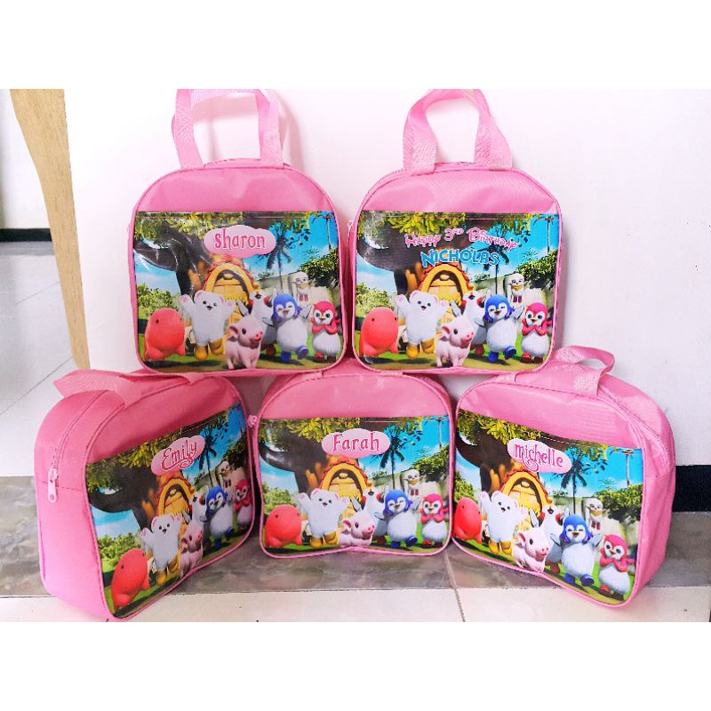 Tas tote oval souvenir gambar printing castem free desain gambar