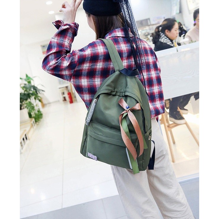 Backpack Wanita ABG Cewe Tas Sekolah Nylon Tas Punggung Bag - JB777