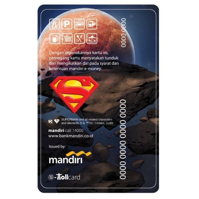 Mandiri eMoney DC Heroes - Cosmic Superman ORI /Like eTOLL Tapcash Flazz or Brizzi