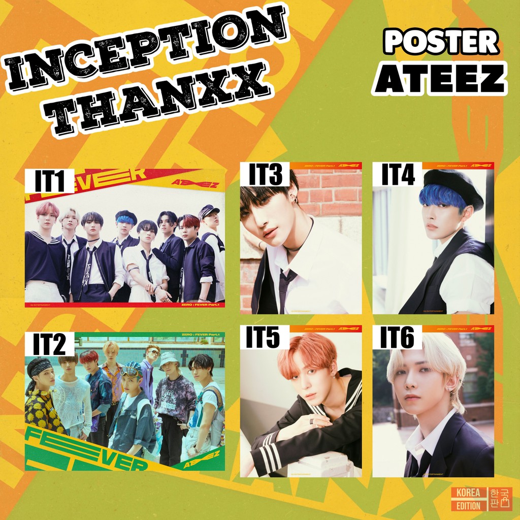 POSTER ATEEZ INCEPTION THANXX SAN WOOYOUNG SEONGHWA JONGHO MINGI KPOP