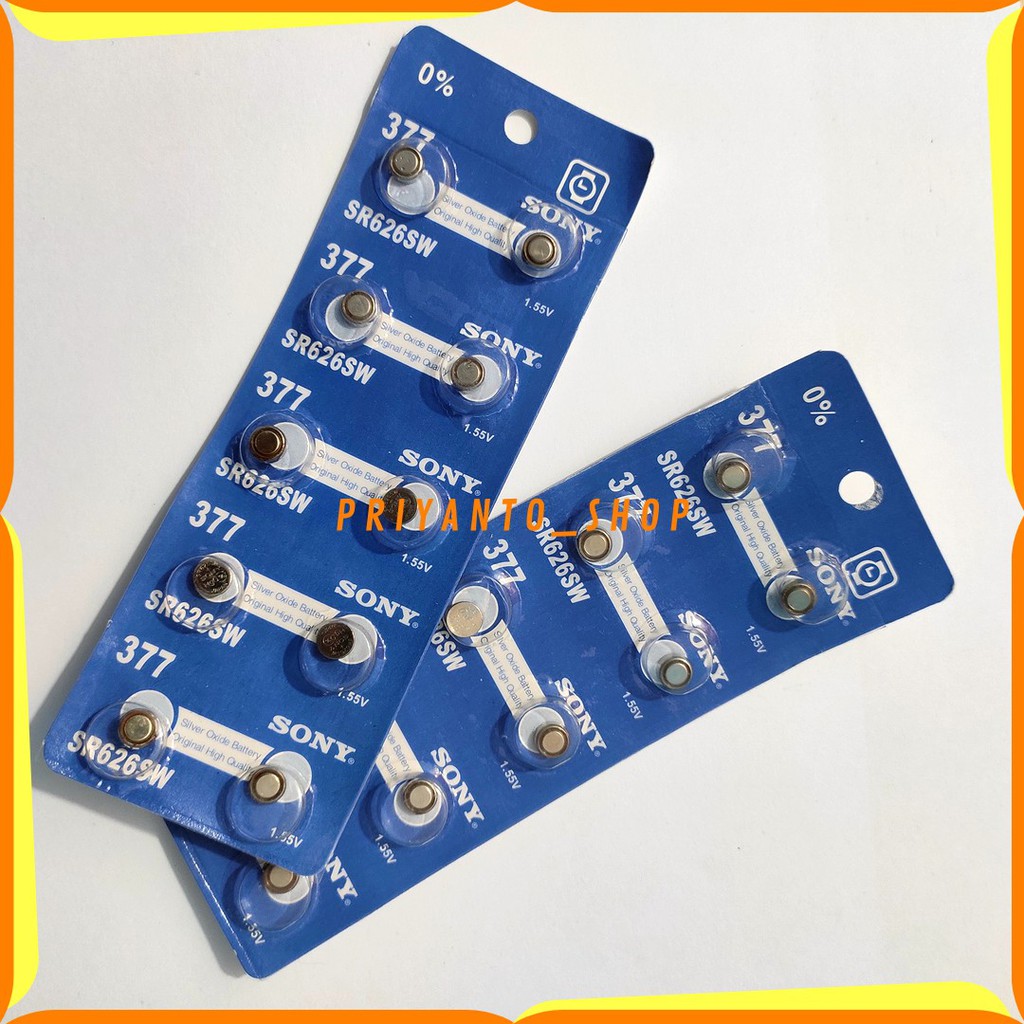 10Pcs Batu jam baterai Batrei Sony SR 626 Sw Sony SR626Sw