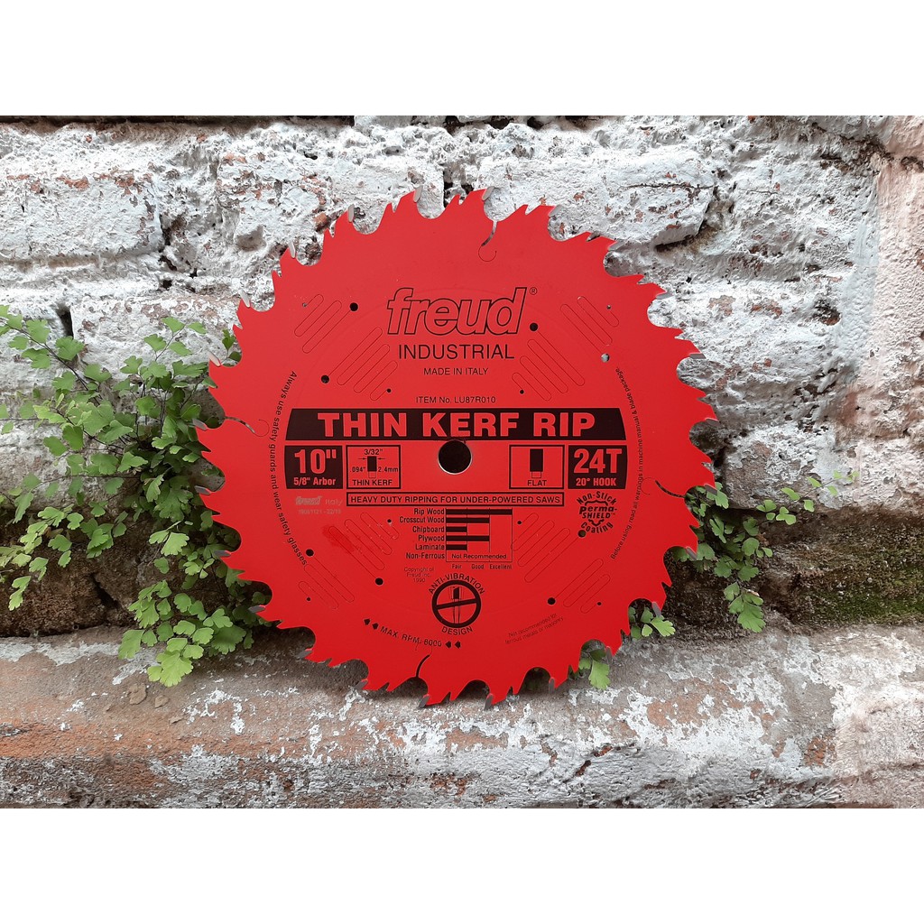 Gergaji Freud 10 inch 24T Thin Kerf Rip Blade LU87R010