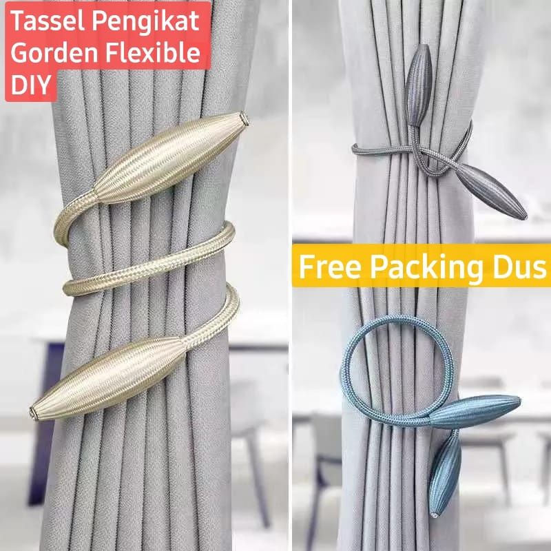 Tasel Tali Pengikat Gorden Multi Bentuk Flexible DIY