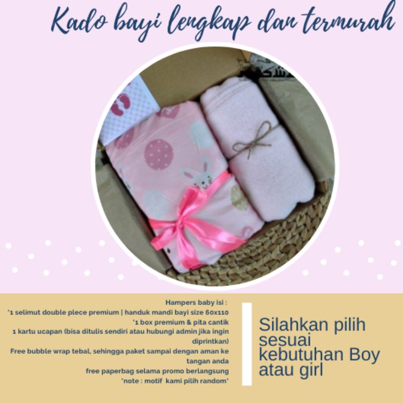 hampers bayi/hampers baby/kado bayi/kado melahirkan/baby gift set/kado bayi baru lahir/kado lahiran/kado bayi new born/parsel bayi/parcel bayi/parsel bayi murah/hampers/gift set baby/kado bayi laki laki/ kado bayi perempuan/kadobayi kembar/paket hampers-Blanket & Towel girl