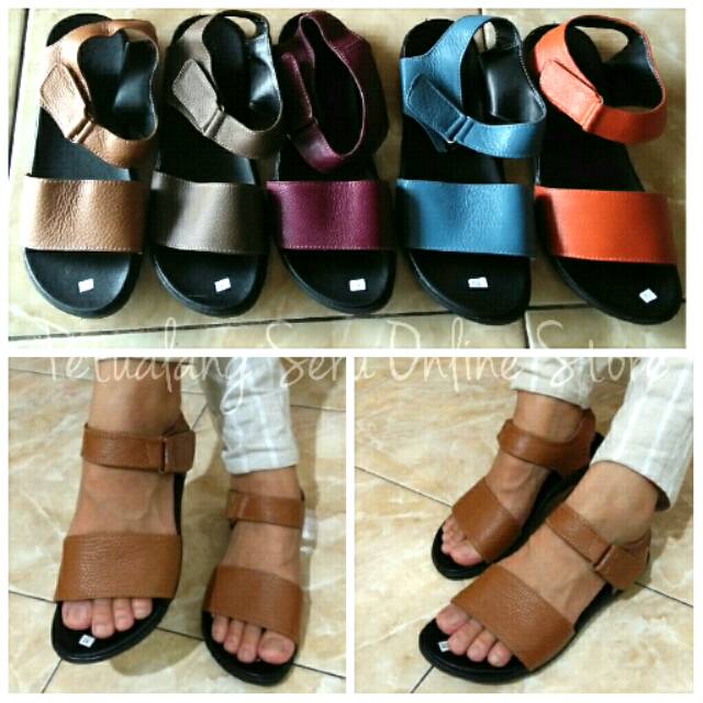 Sepatu Sandal Wanita Kulit / Sandal Flat / Sandal Tali / Talincang