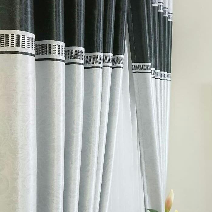 gorden minimalis blackout abu hitam