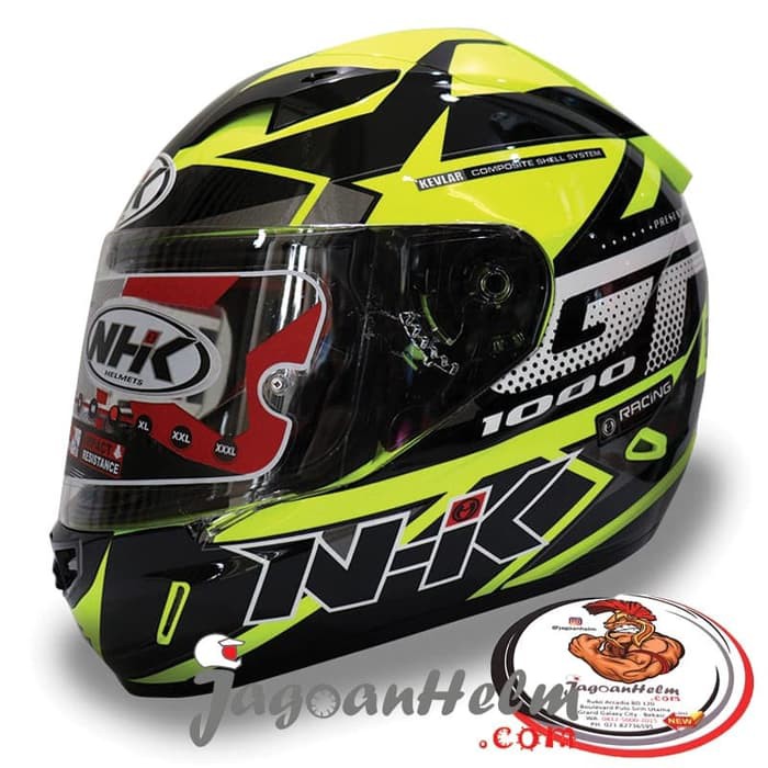 NHK Helm GP1000 STAR GP-1000 Yellow FLUO -Silver GP 1000 Dual VISOR