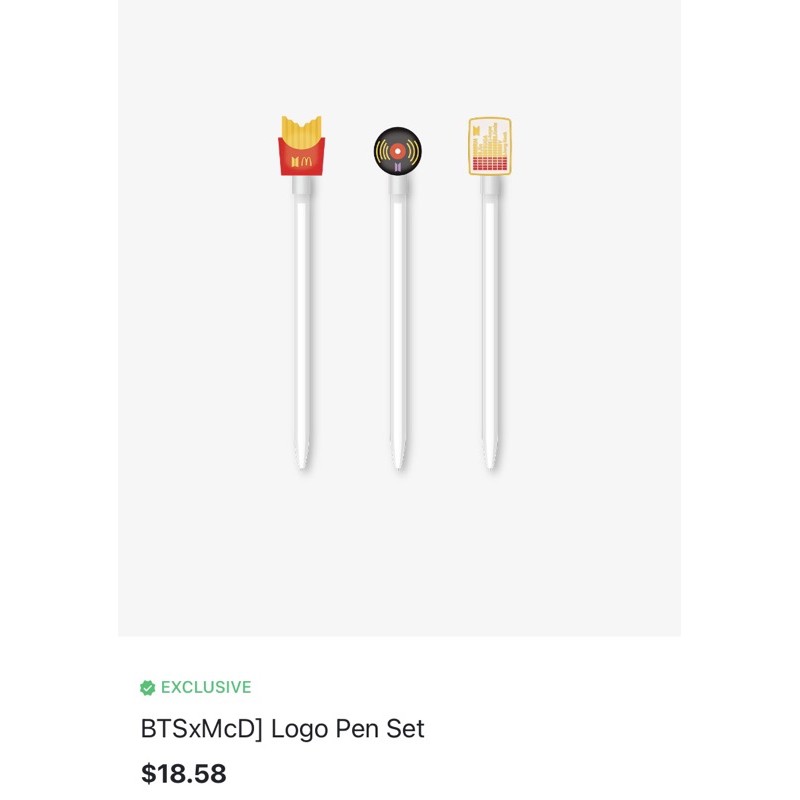 

BTS X MCD PEN LOGO SET