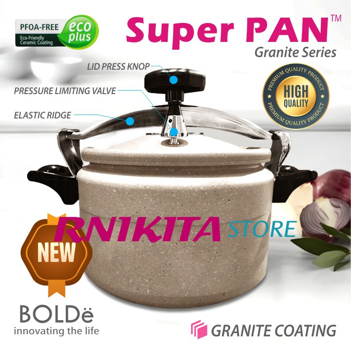 BOLDe PANCI PRESTO 24 CM - Super Pan Beige Granite Coating