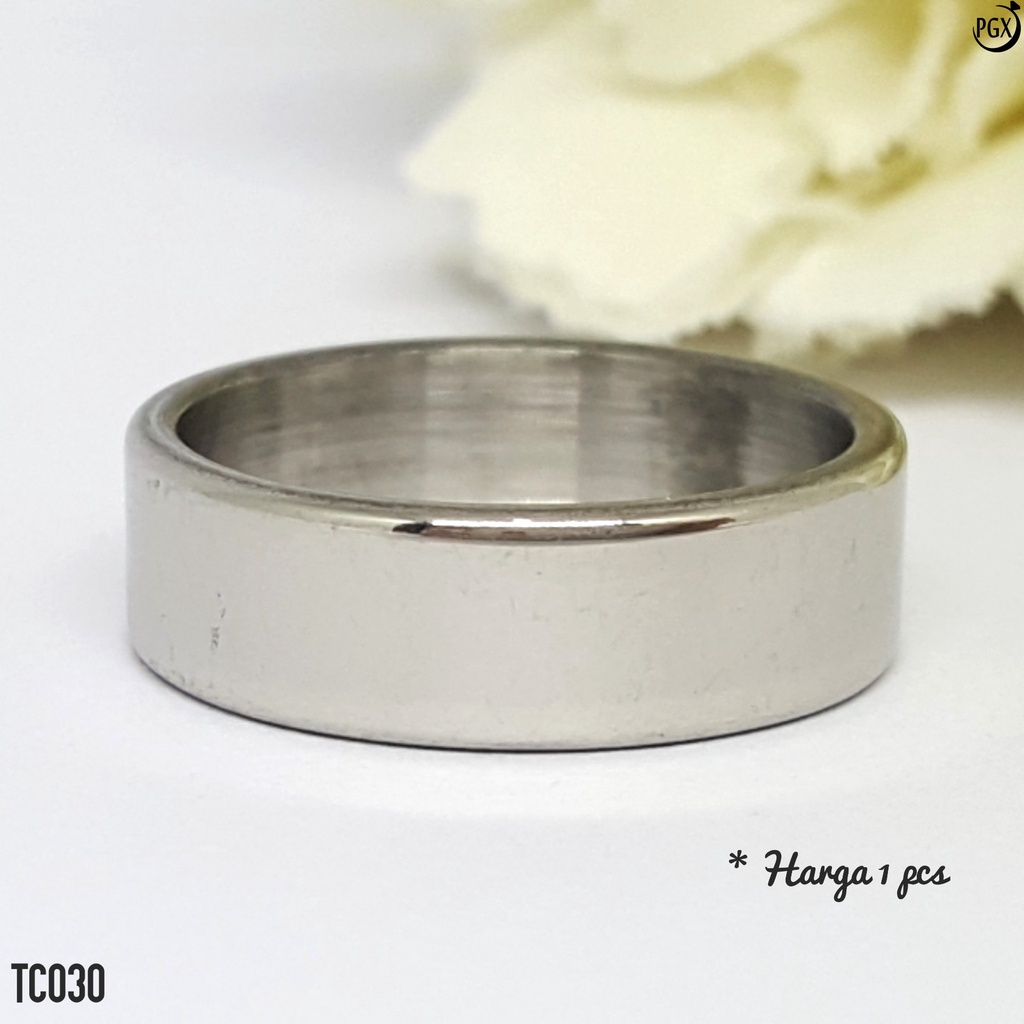 PGX Cincin Titanium Couple Emas Tunangan Aksesoris Fashion Perhiasan Anti Karat - TC030