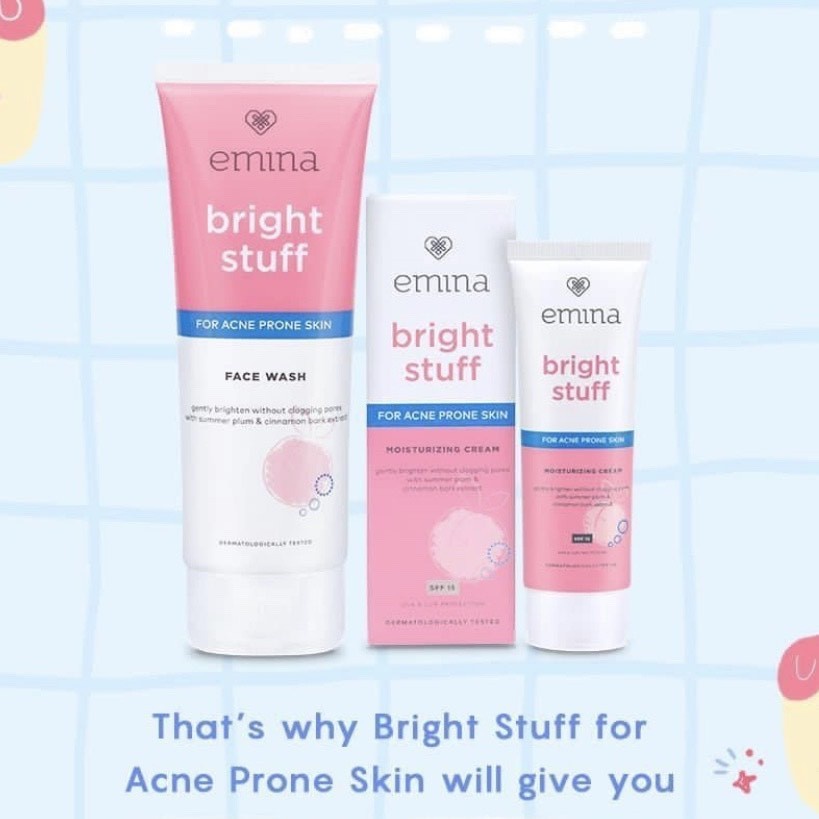 ⭐BAGUS⭐ EMINA BRIGHT STUFF ACNE PRONE | Face Scrub Face Serum