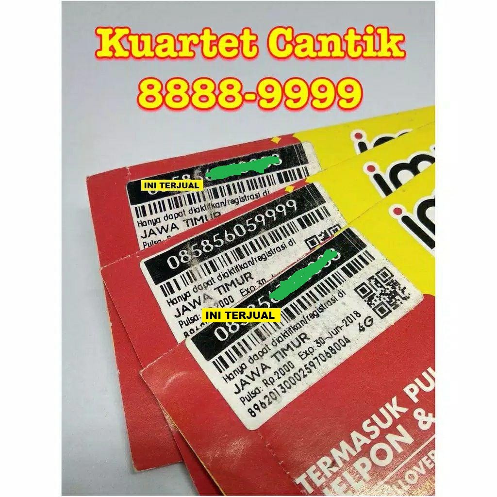 KARTU PERDANA IM3 4G SUPER KUARTET CANTIK 8888-9999