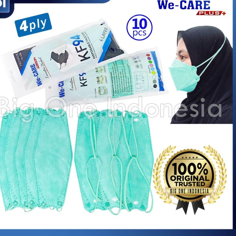11.11SALE Masker We-Care KF94 4 Ply Hijab Pack isi 10 Pcs Warna, Masker KF 94 4 Lapis Headloop, Kore
