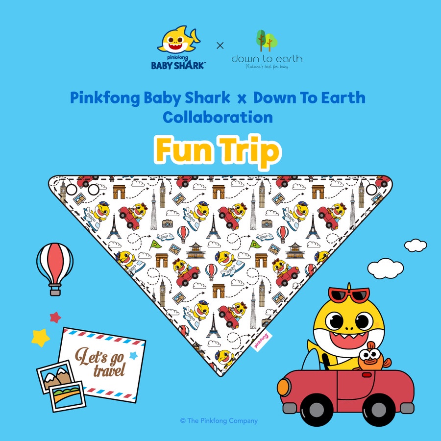DOWN TO EARTH PINKFRONG BABY SHARK KIDS BIB