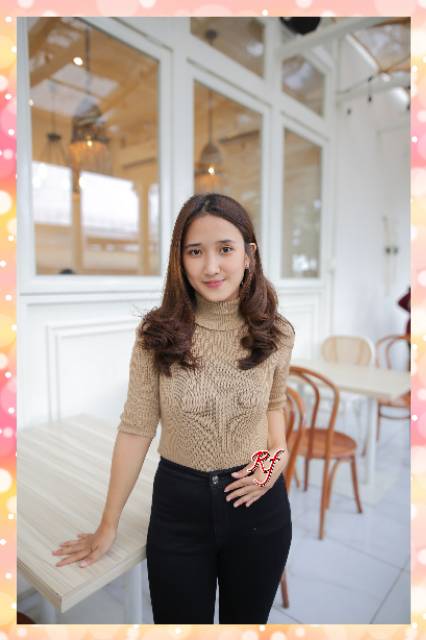 Beybi turtleneck/sweater /baju murah /korean sweater /atasan rajut wanita/rajut premium /bandung