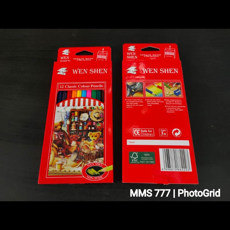 

Pensil 12 Warna Panjang Wen Shen/Pensil Warna/Colour Pencil