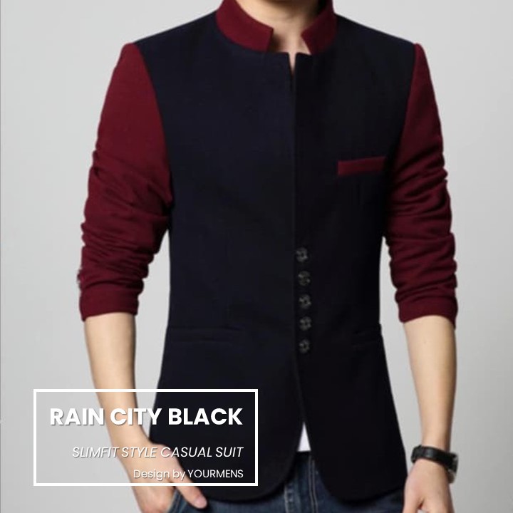 BLAZER PRIA SEMI FORMAL EXCLUSIVE NEW RAIN CITY BLACK ISTIMEWA ORIGINAL NIKAYU