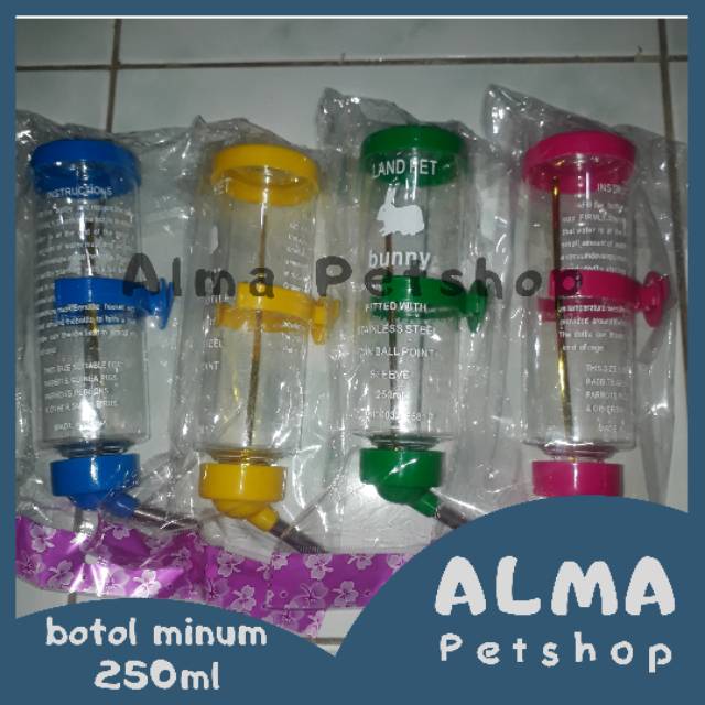 Botol minum Mirip Navo 250ml untuk kelinci, marmut, kucing, anjing dll