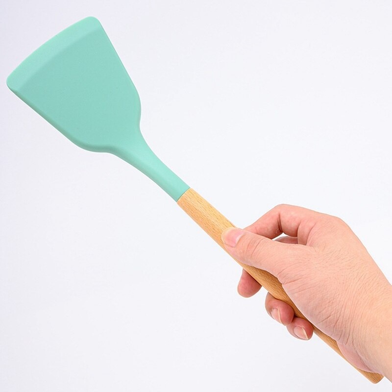 (VCM) Sutil Silicon Gagang Kayu / Peralatan Masak Murah / Utensil set / Spatula Silicone Tahan Panas