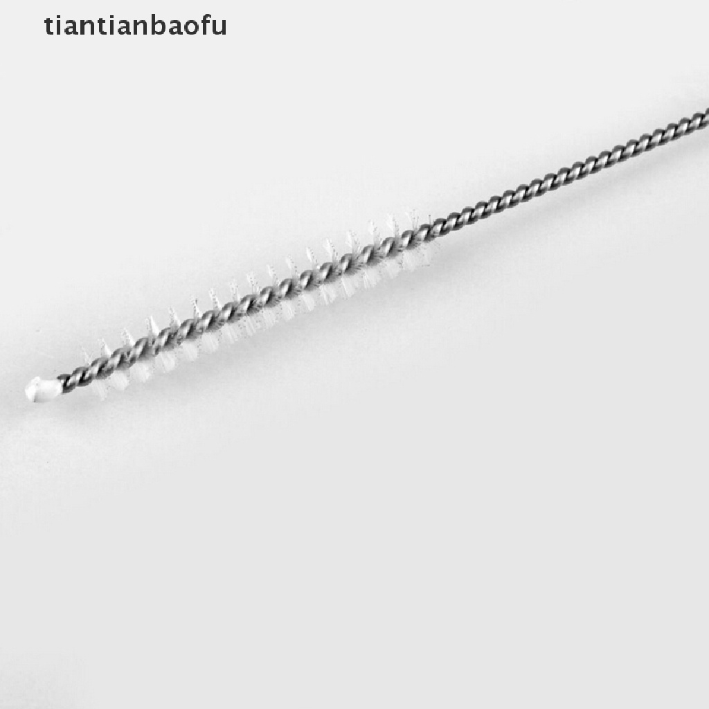 1 Pc Sikat Pembersih Sedotan Bahan Stainless Steel Nilon Ukuran 17cm  1pc Sedotan Pembersih