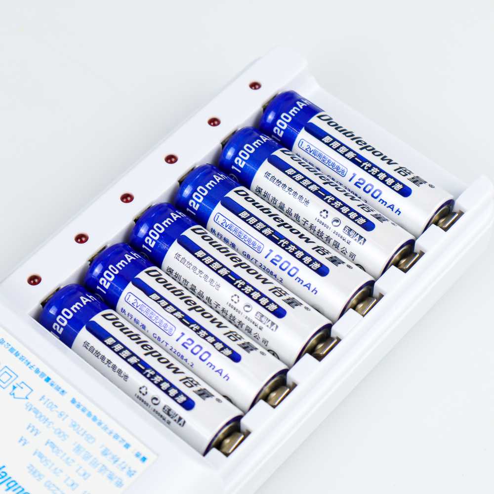 Charger Baterai 6 slot AA/AAA with 6PCS AA 1200mAh - DOUBLEPOW DP-B06