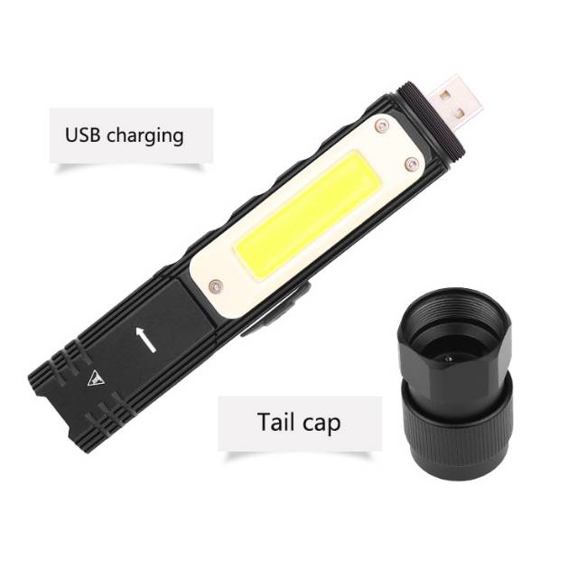 Pocketman Senter LED Rotatable Head Magnetic Tail XPG+COB 10000 Lumens